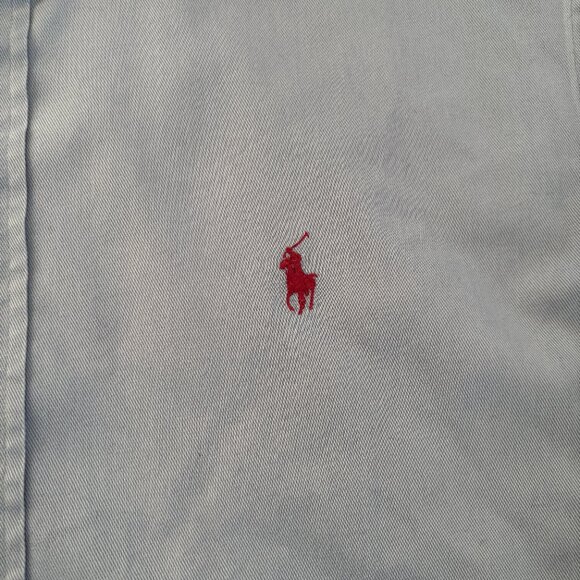 Ralph Lauren Button Down‎ Shirt Mens XL Chambray Blue Thick Cotton Pony - Picture 5 of 8